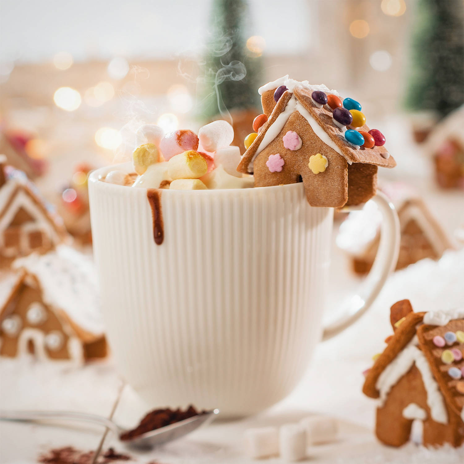 Serviervorschlag: Mini-Lebkuchenhäuser