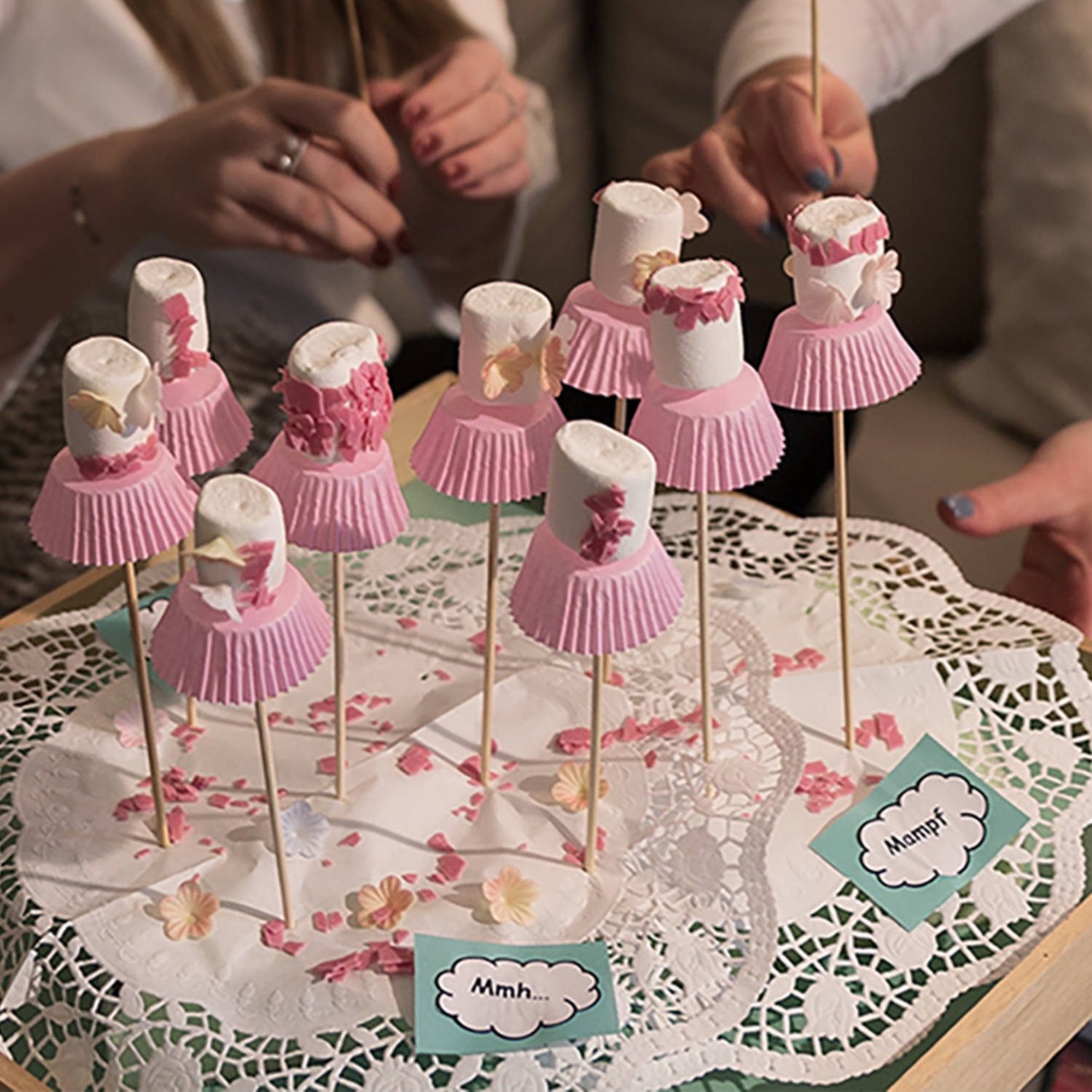Serviervorschlag: Marshmallows im Tutu