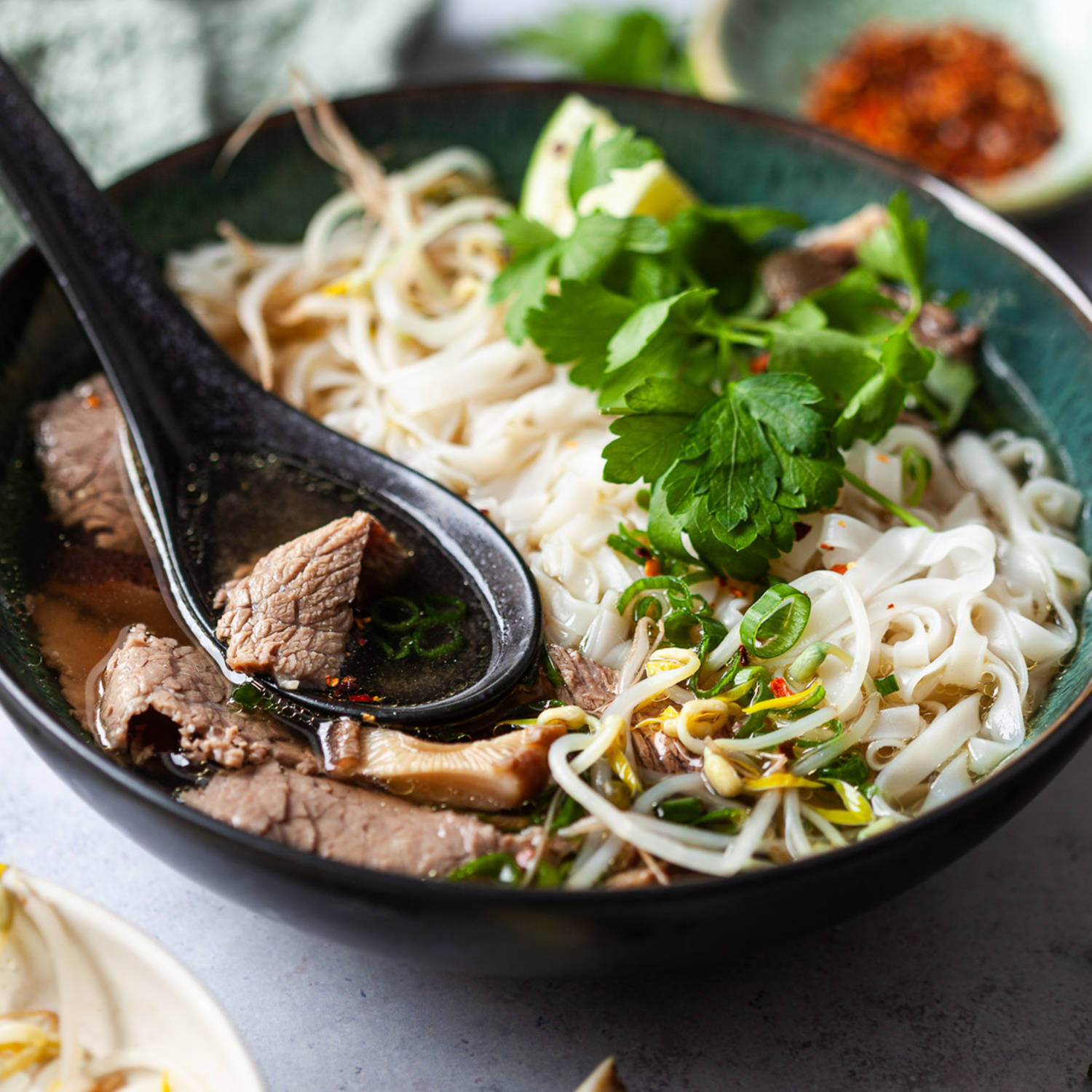 Serviervorschlag: Asiatische Rindfleischsuppe
