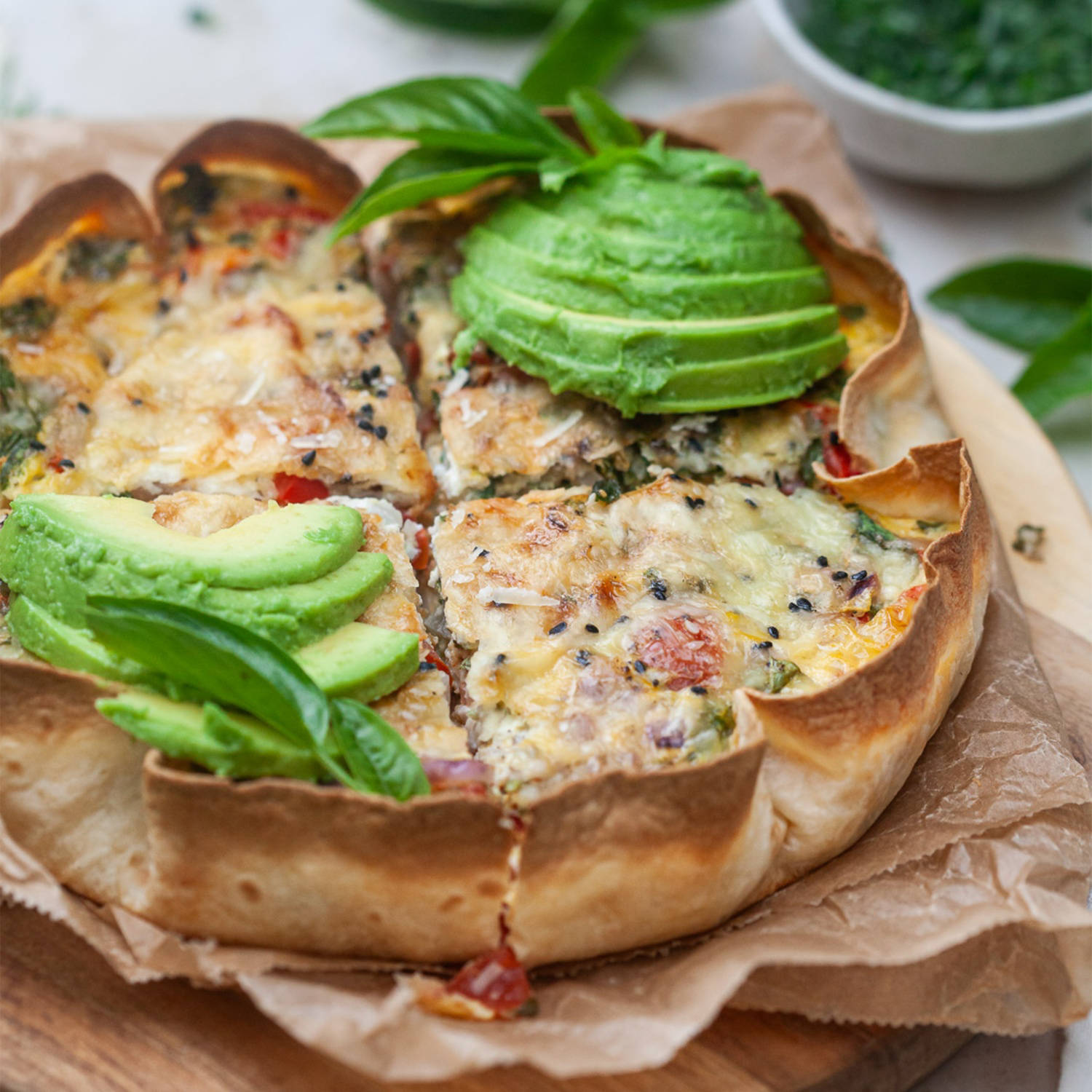Serviervorschlag: Proteinreiche Tortilla-Quiche