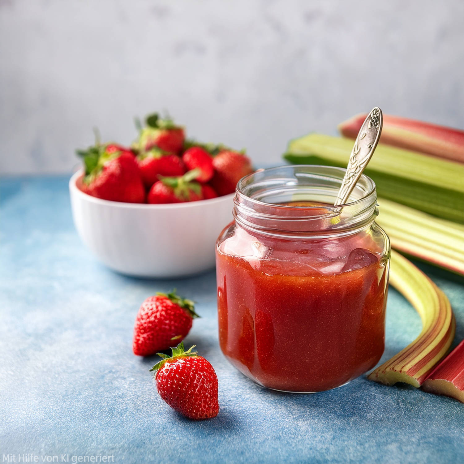 Serviervorschlag: Erdbeer-Rhabarber-Marmelade