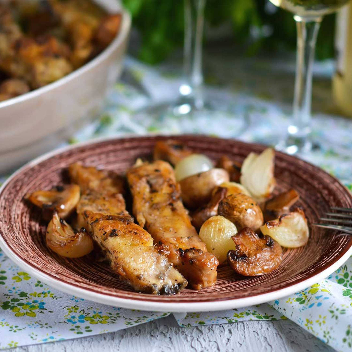 Serviervorschlag: Champignonpfanne mit Pangasius