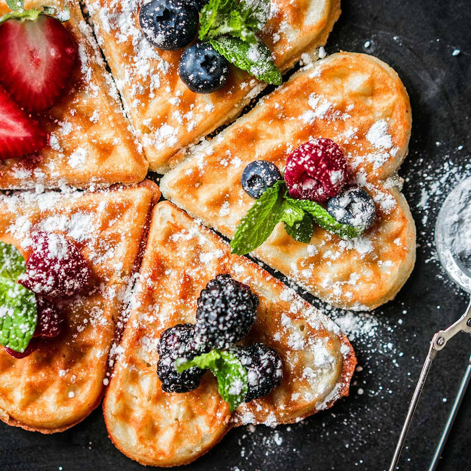 Serviervorschlag: Herzwaffeln