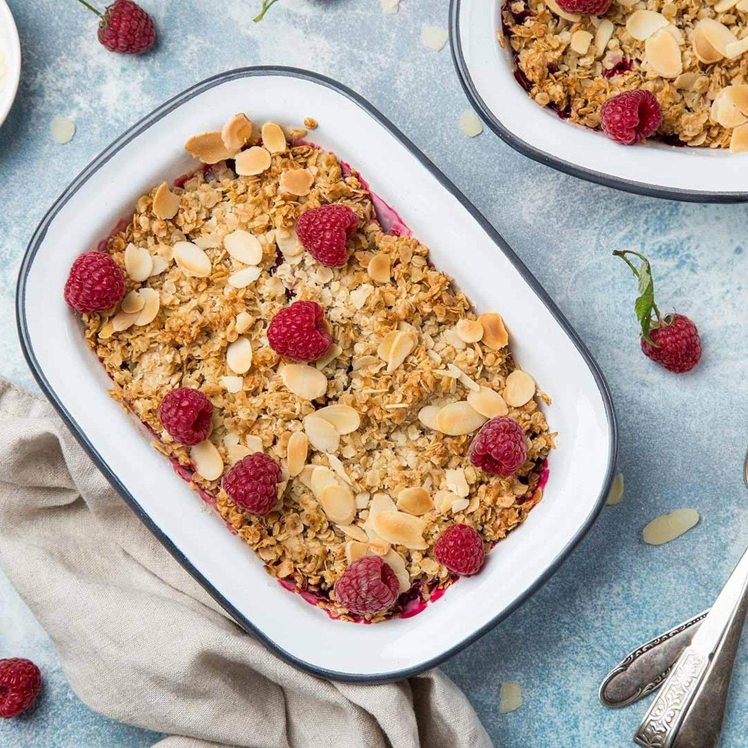 Serviervorschlag: Himbeer-Crumble