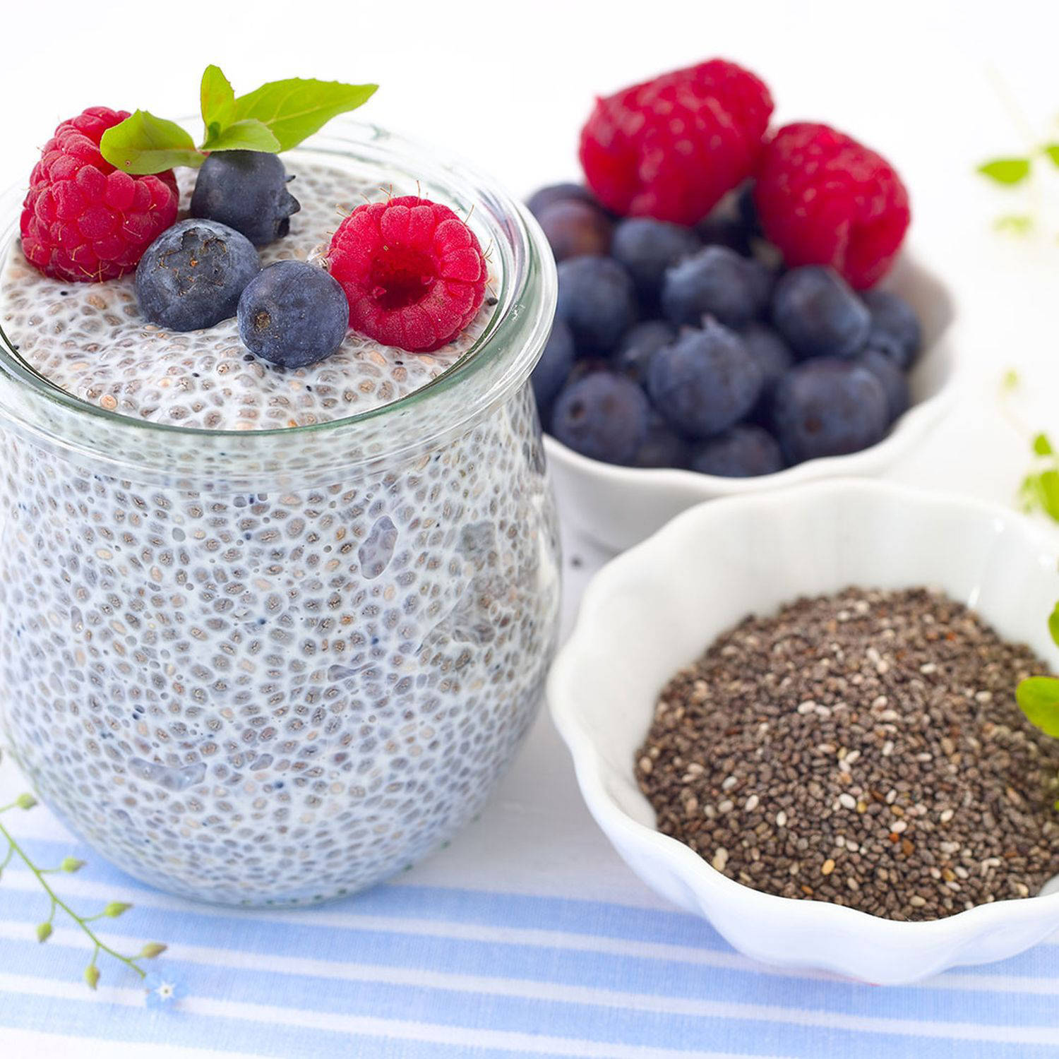 Serviervorschlag: Chia-Pudding mit Heidelbeeren