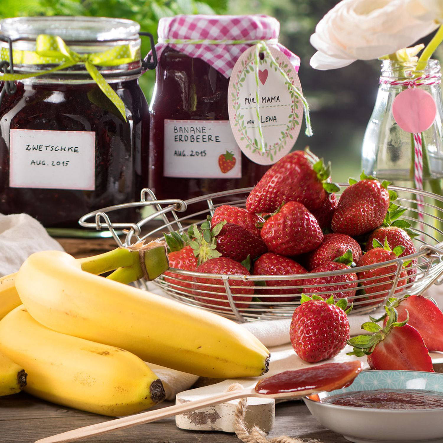Serviervorschlag: Erdbeer-Bananen-Marmelade
