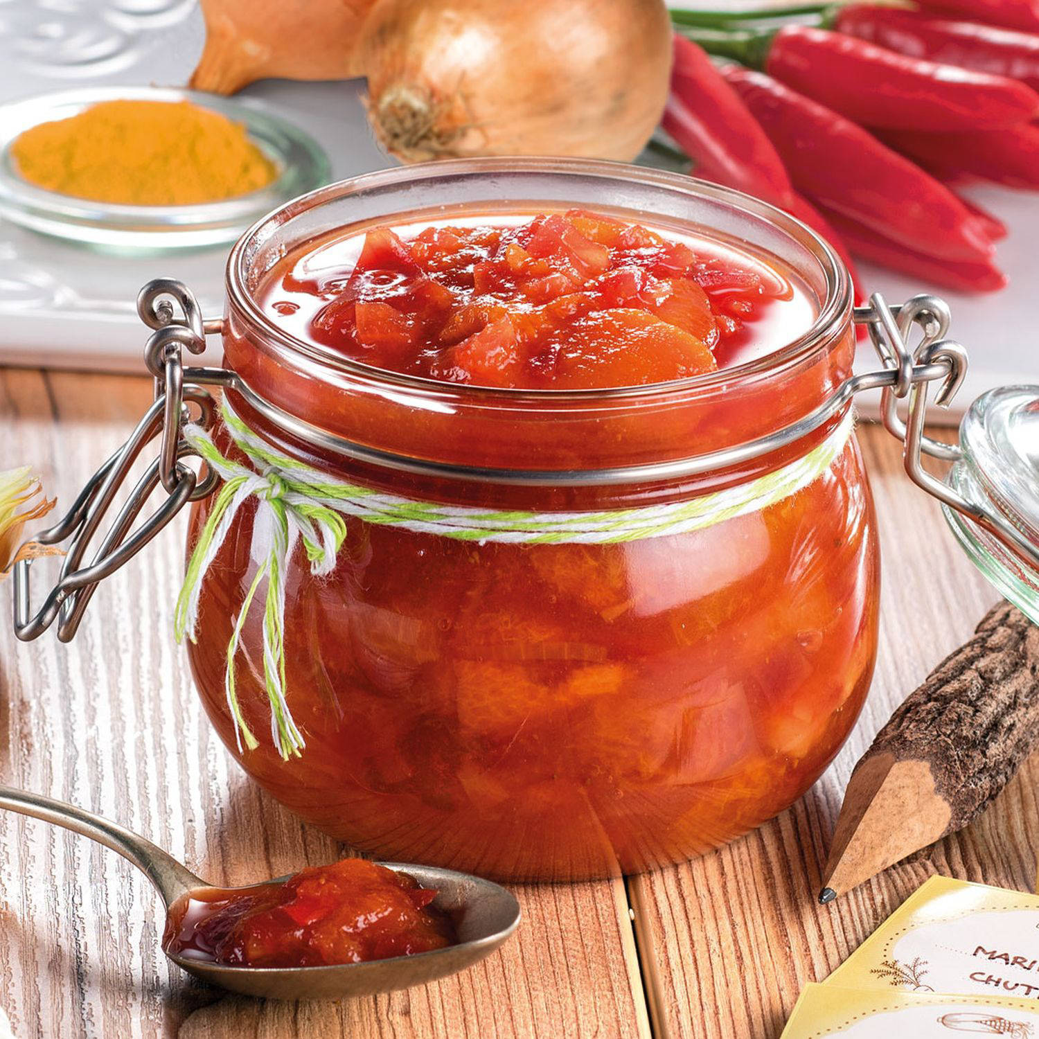 Serviervorschlag: Marillen-Chutney mit Zwiebeln