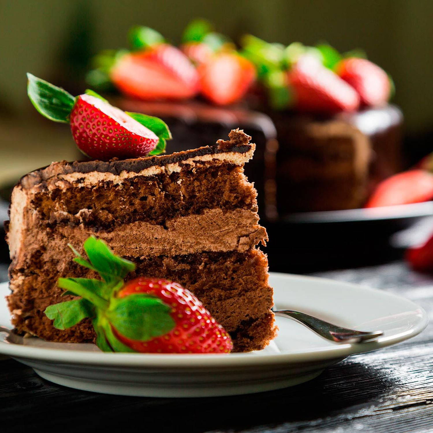 Serviervorschlag: Schokoladen-Erdbeertorte