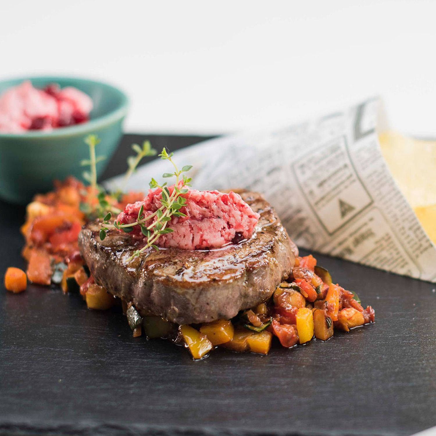 Beef Royal Steak mit Cumberland-Butter