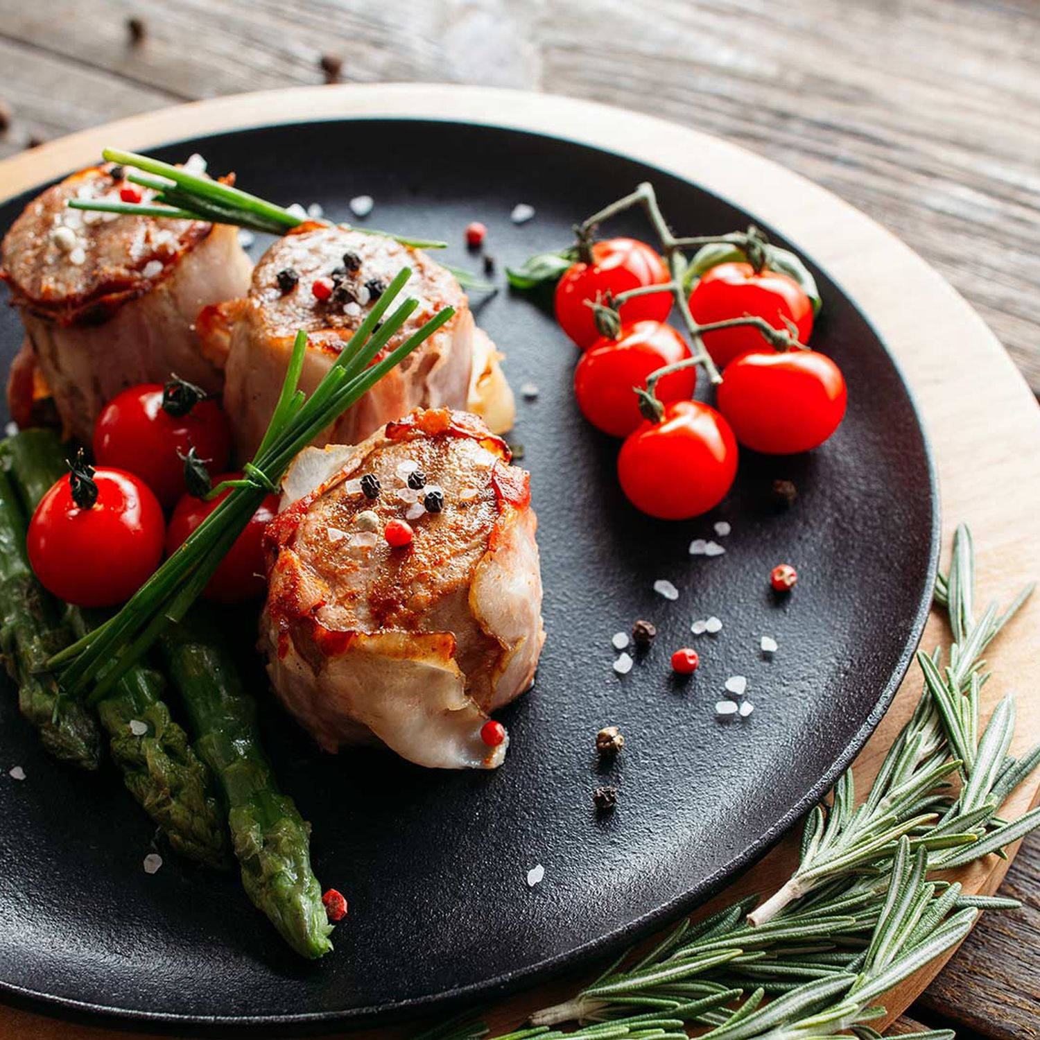 Serviervorschlag: Schweinefilet mediterrane Art