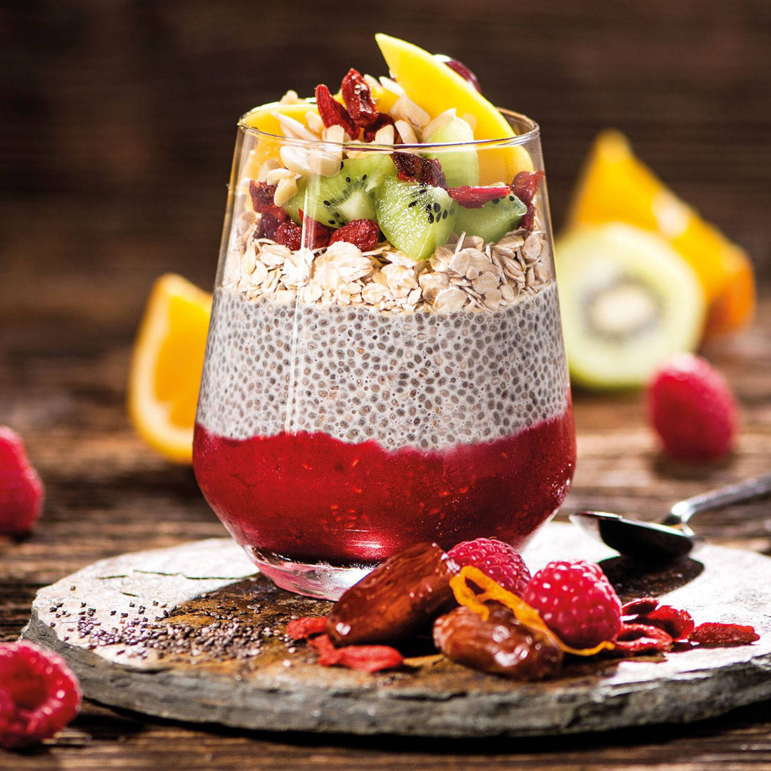 Serviervorschlag: Superfruchtiger Chia-Pudding