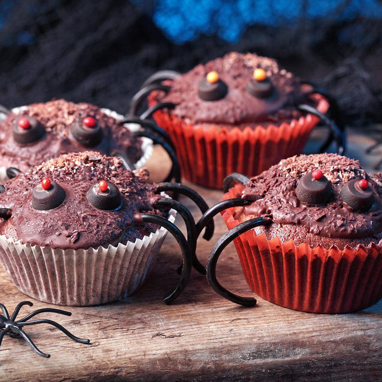 Serviervorschlag: Spinnen-Muffins