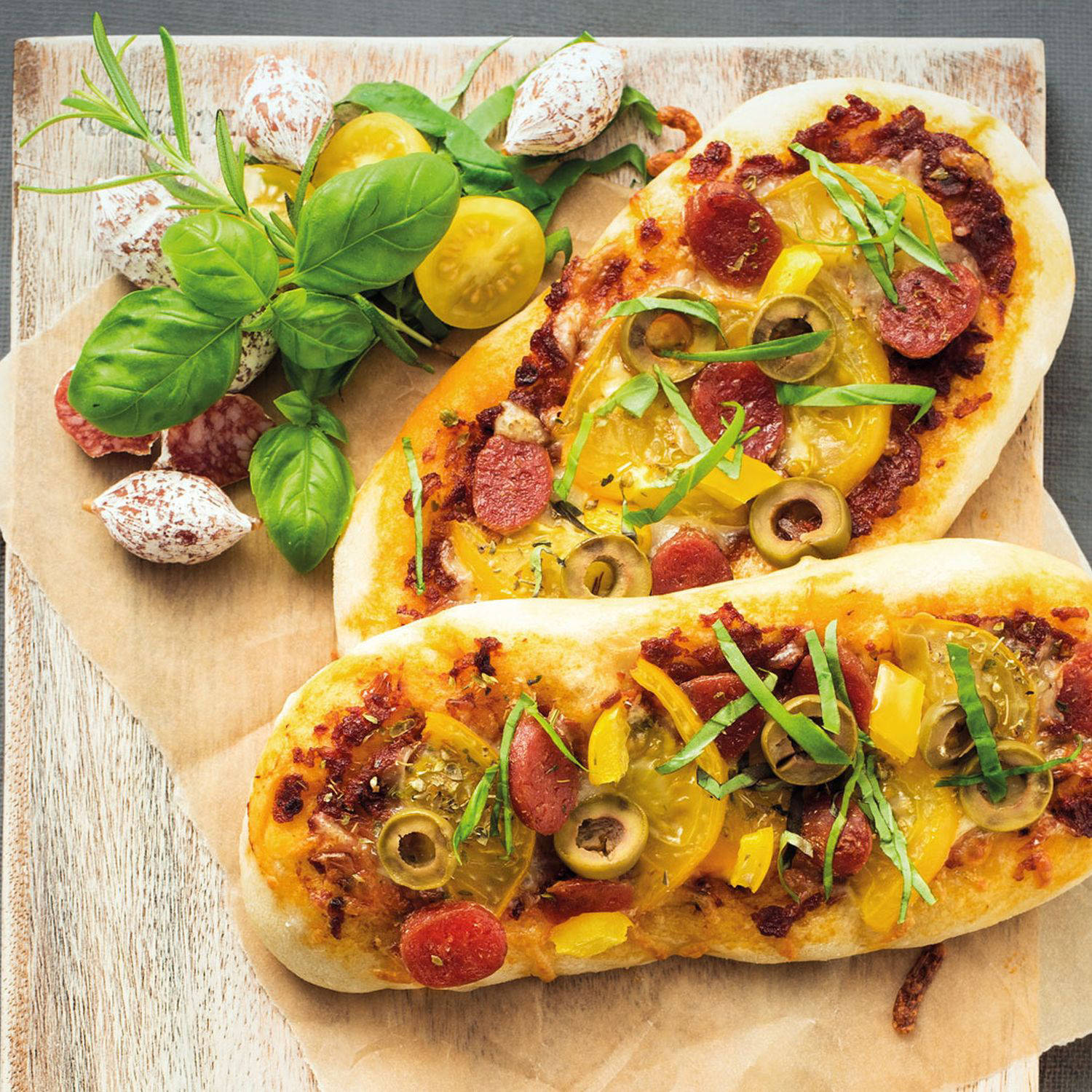 Serviervorschlag: Pizza-Schiffchen