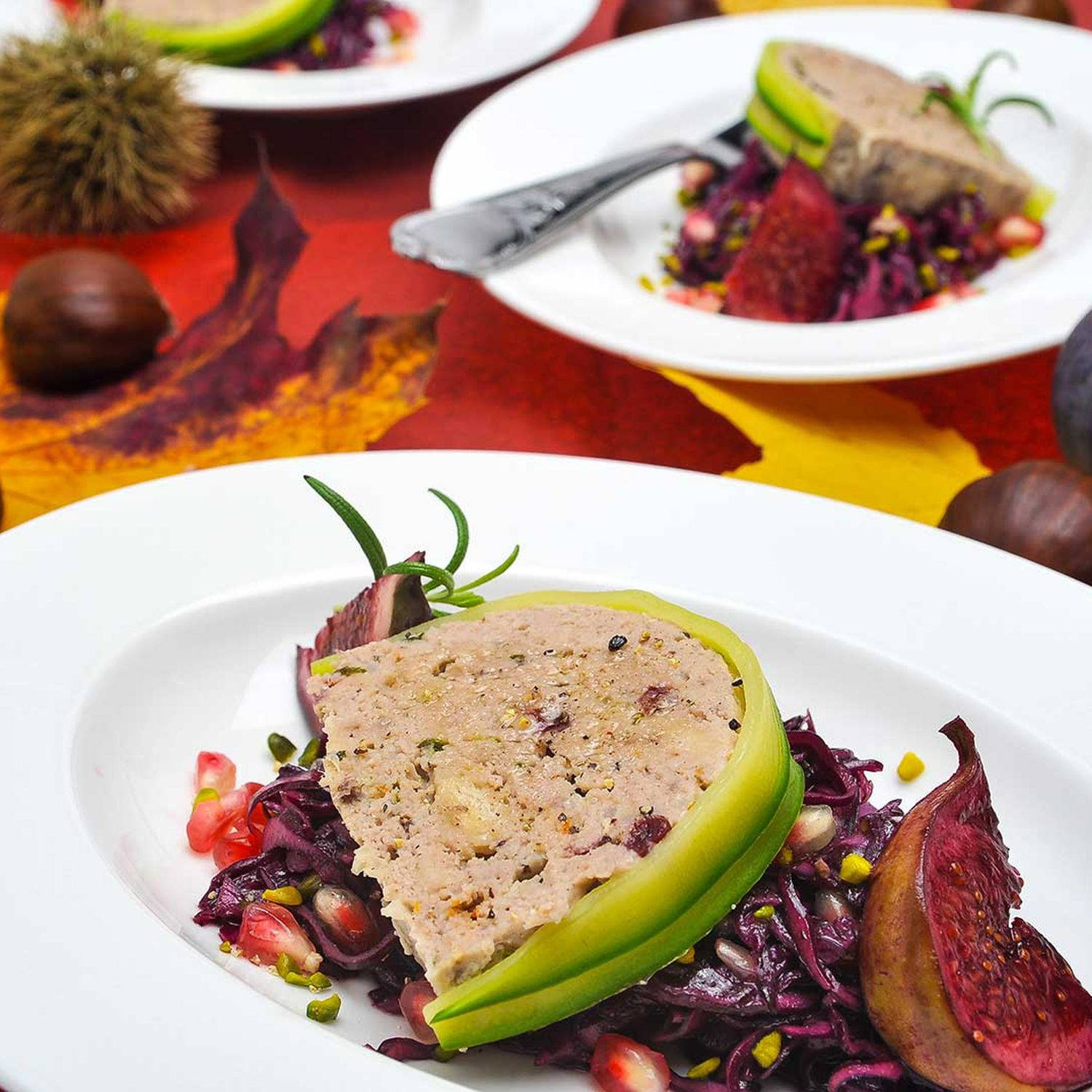 Serviervorschlag: Faschierter Braten im Zucchinimantel