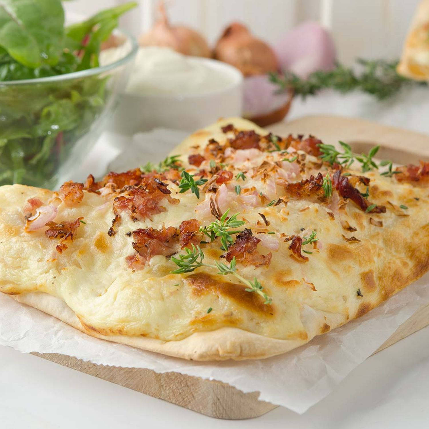 Serviervorschlag: Flammkuchen