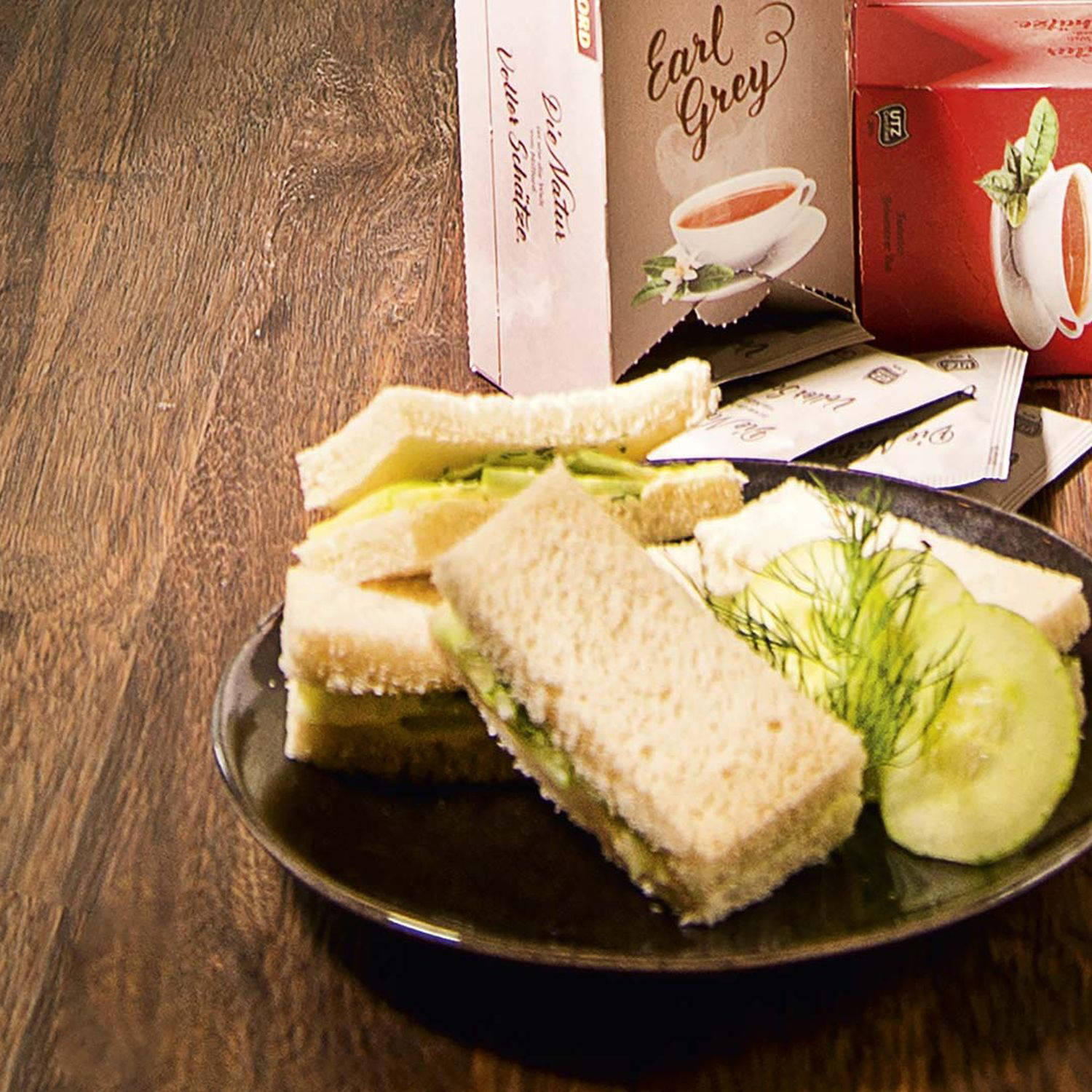 Serviervorschlag: Englisches Gurken-Sandwich