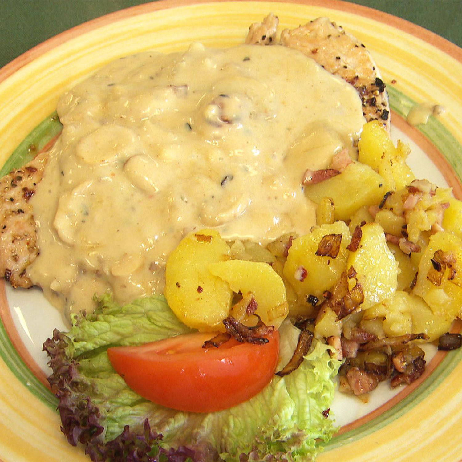 Serviervorschlag: Bierschnitzerl mit Biersoße