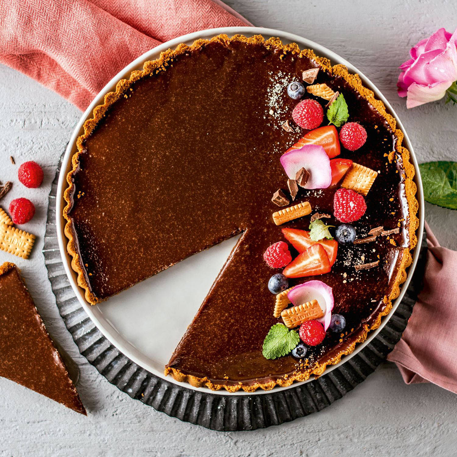 Serviervorschlag: Nutella-Tarte