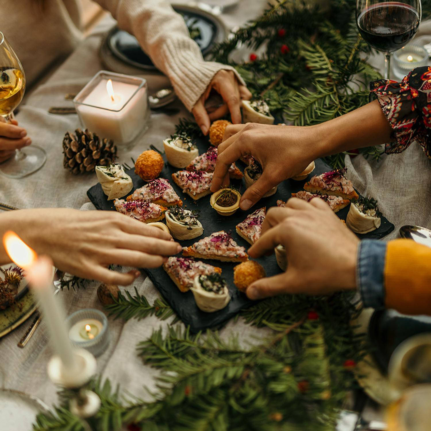 Buffet e atmosfera accogliente