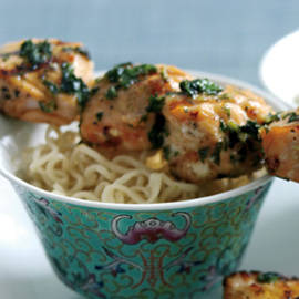 Grilled Salmon Skewers with Lime Recipe Image