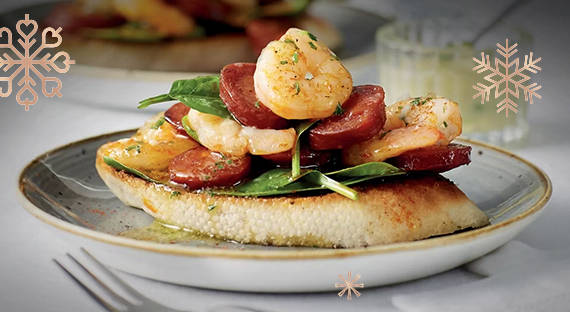 King Prawn & Chorizo Stack recipe image