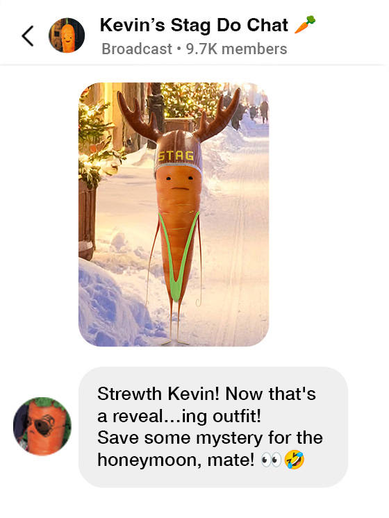 Kevin's stag do chat image 