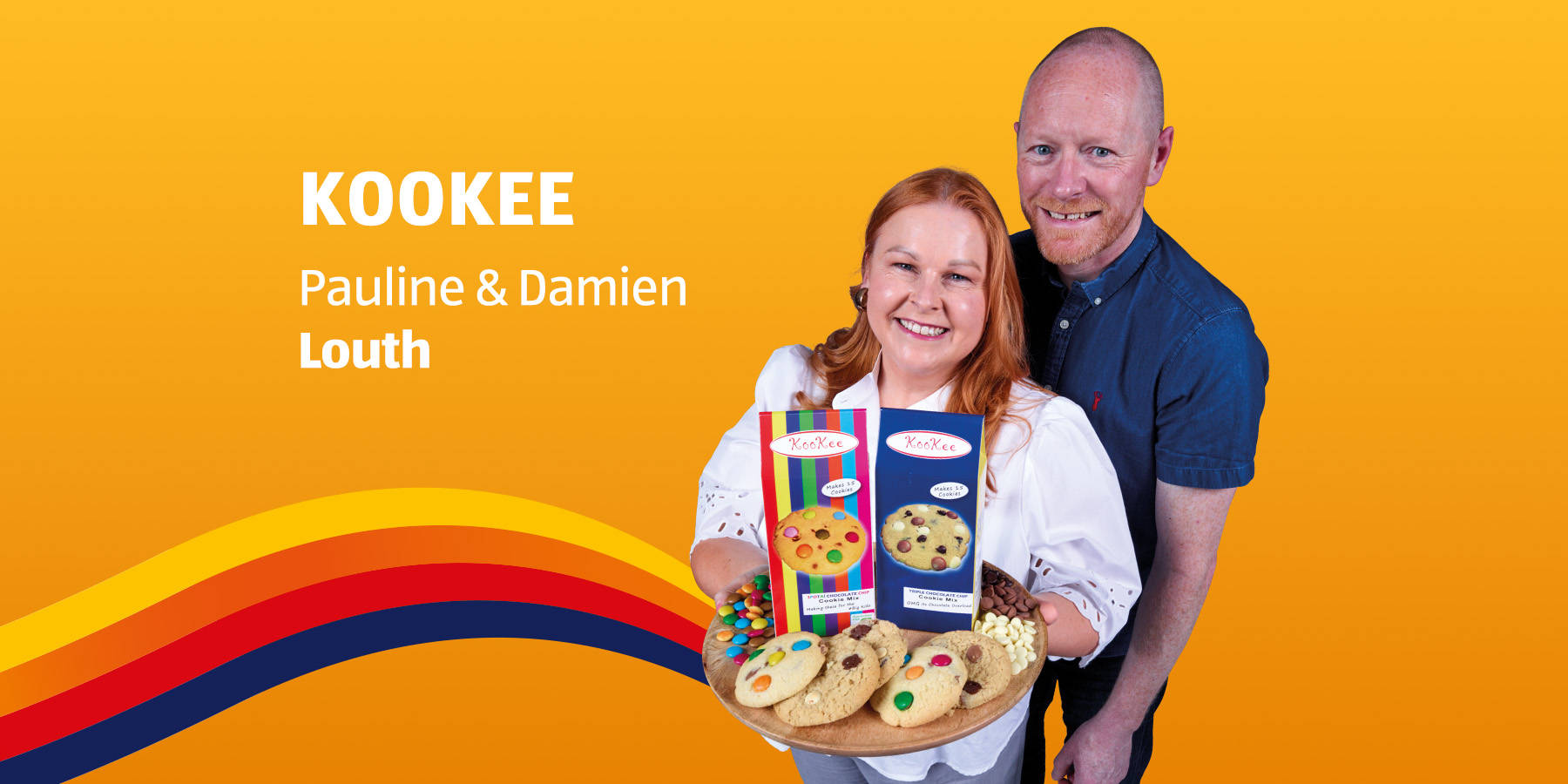 Kookee cookies with colourful packaging