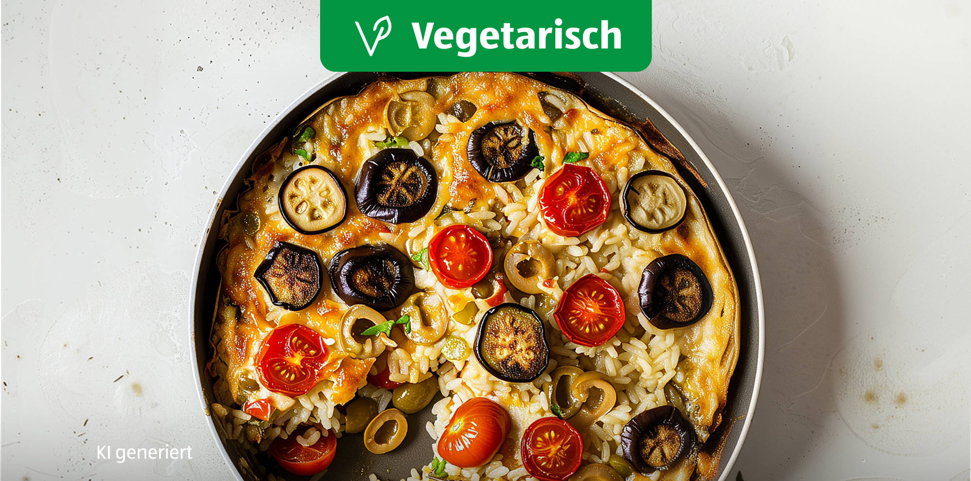 Reistortilla mit Aubergine.