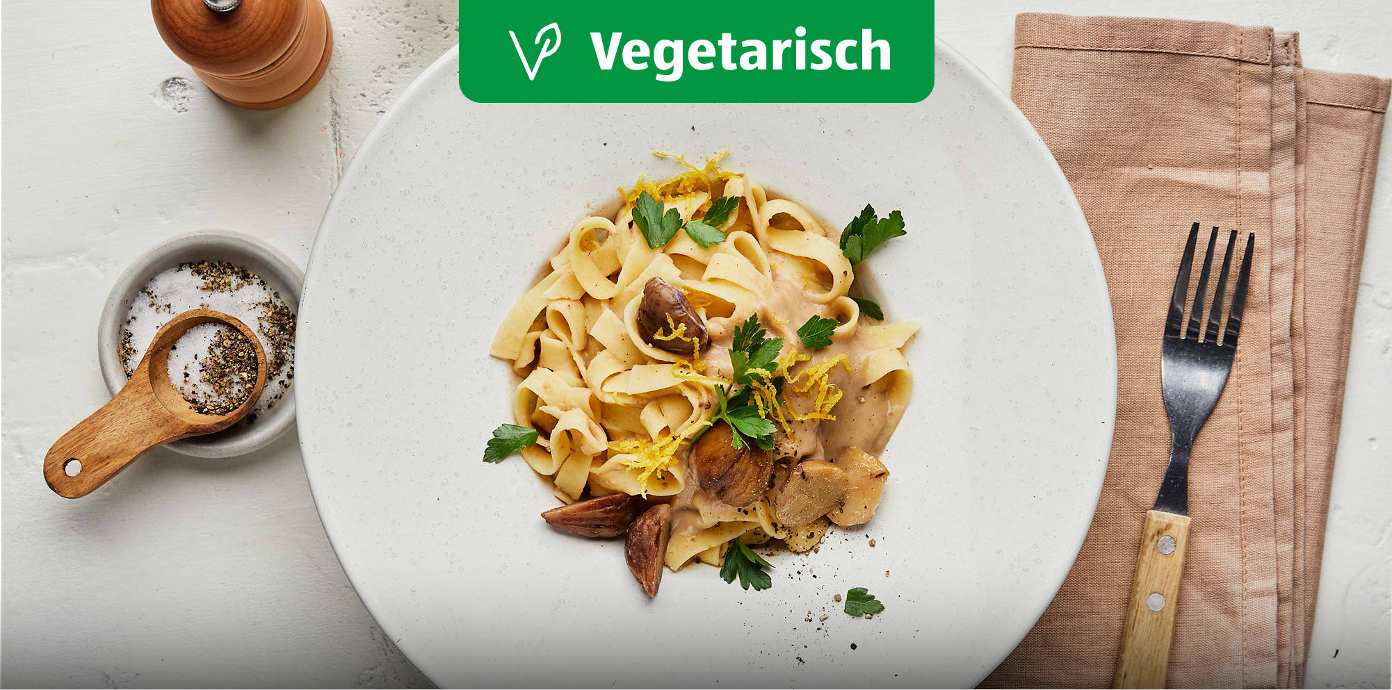 Tagliatelle mit Maronensauce.