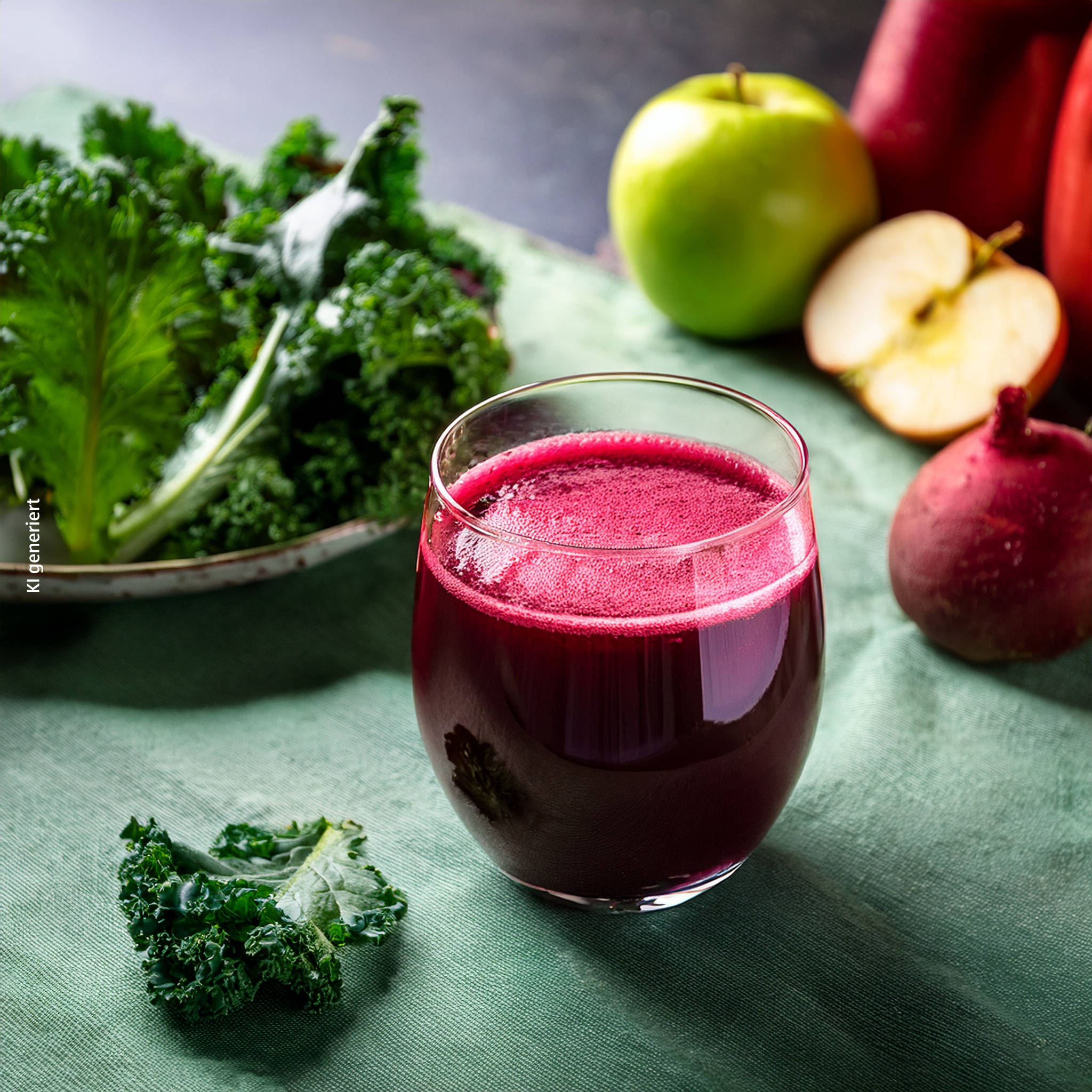 Serviervorschlag: Rote-Bete-Drink mit Grünkohl