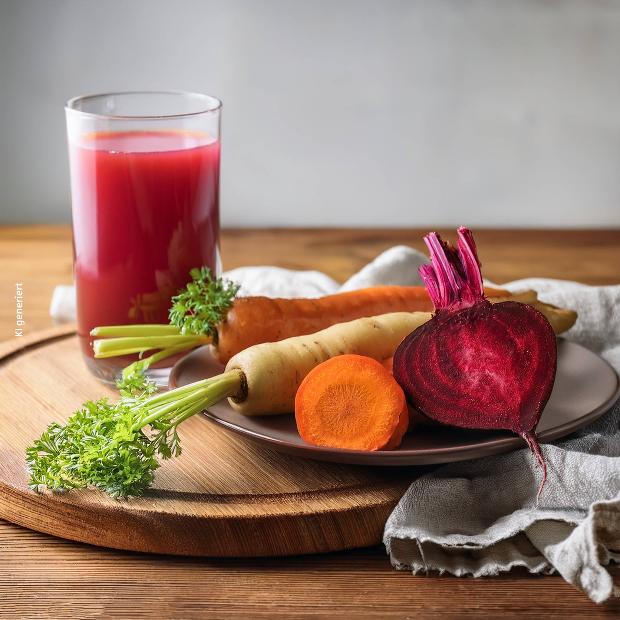 Serviervorschlag: Pastinaken-Karotten-Rote-Bete-Saft