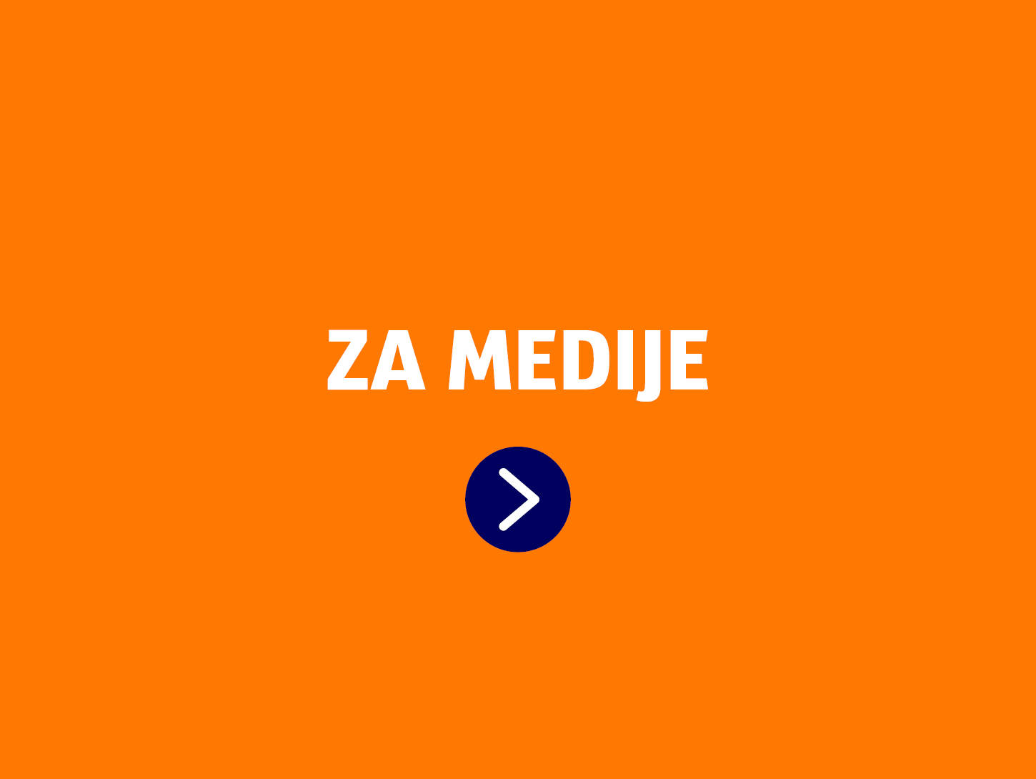 Besedilo: Za medije na oranžni podlagi z modro piščico za klik