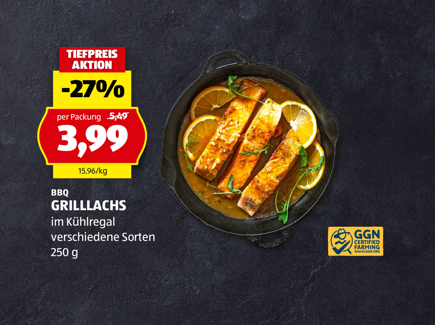 BBQ Grilllachs, € 3,99