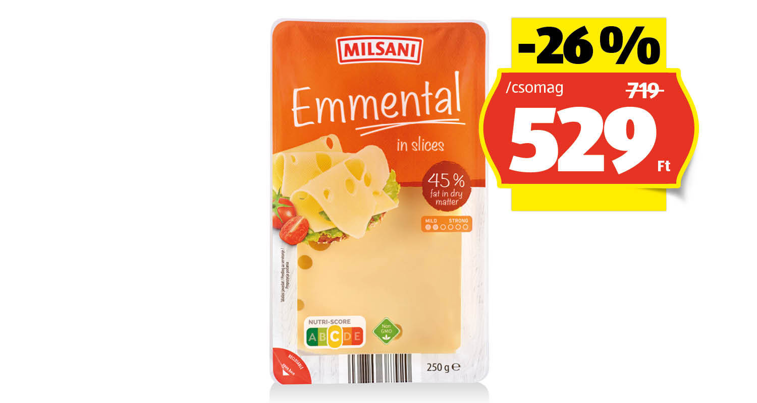 MILSANI Ementáli sajt, 250 g/csomag