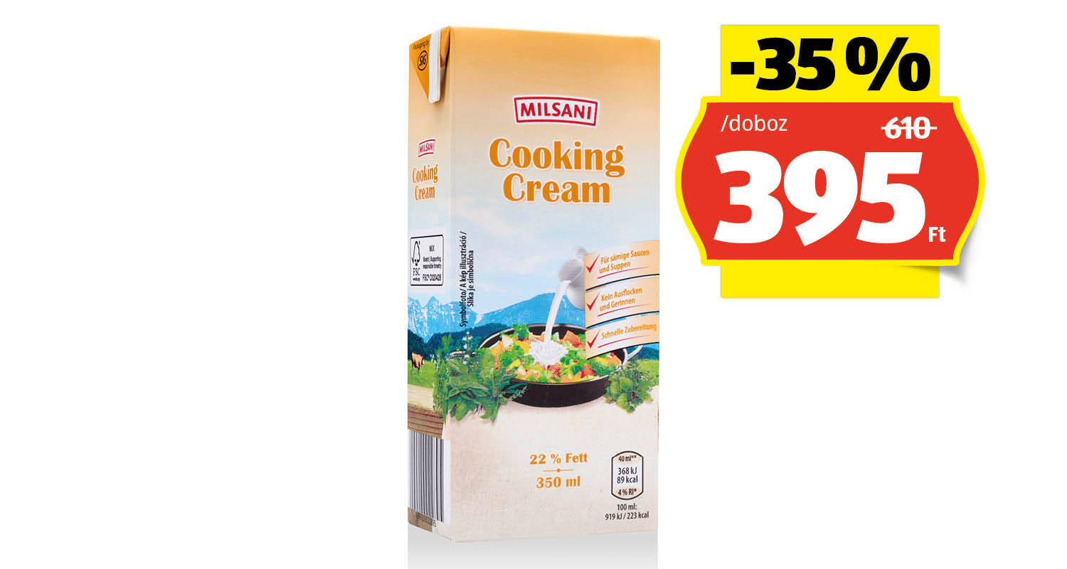 MILSANI Főzőtejszín, 350 ml/doboz