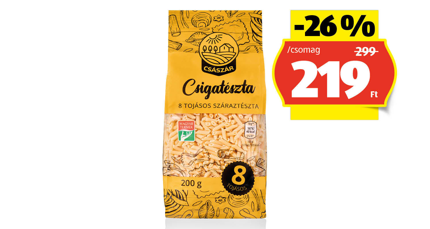 CSÁSZÁR Csigatészta, 200 g/csomag