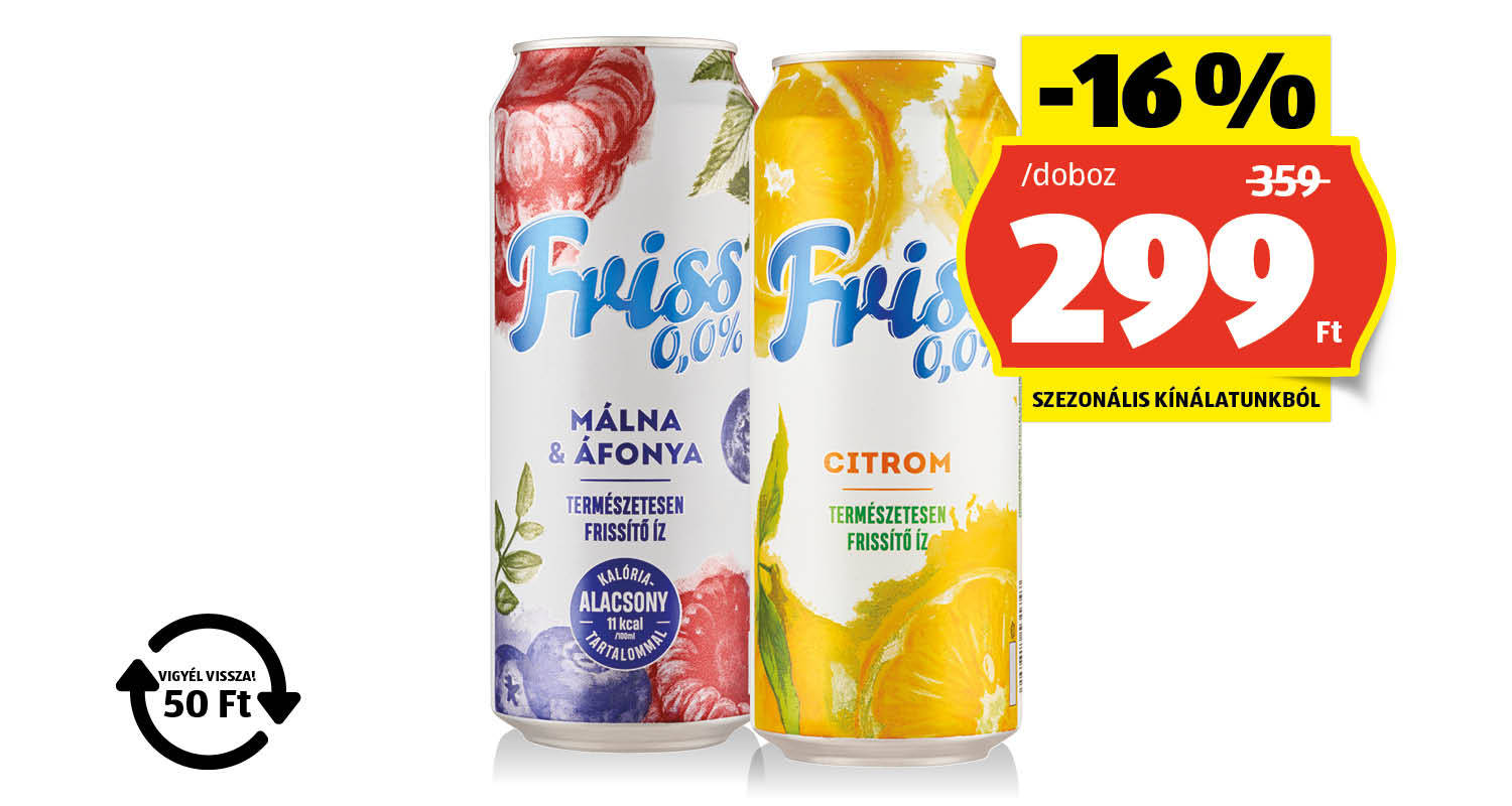 FRISS 0,0 % Ízesített alkoholmentes malátaital, 0,5 l/doboz