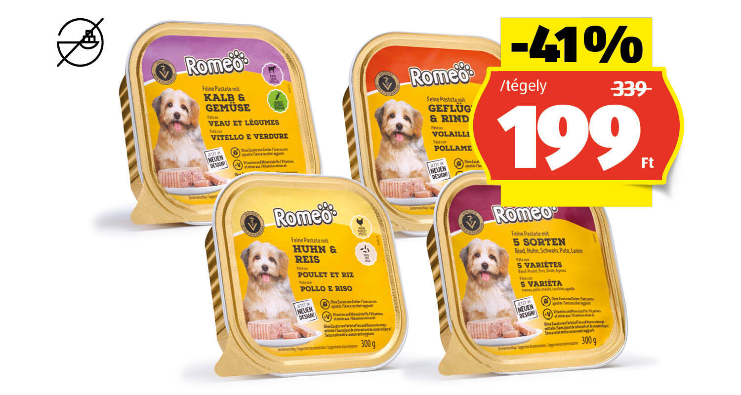 ROMEO CLASSIC Kutyaeledel, 300 g/tégely
