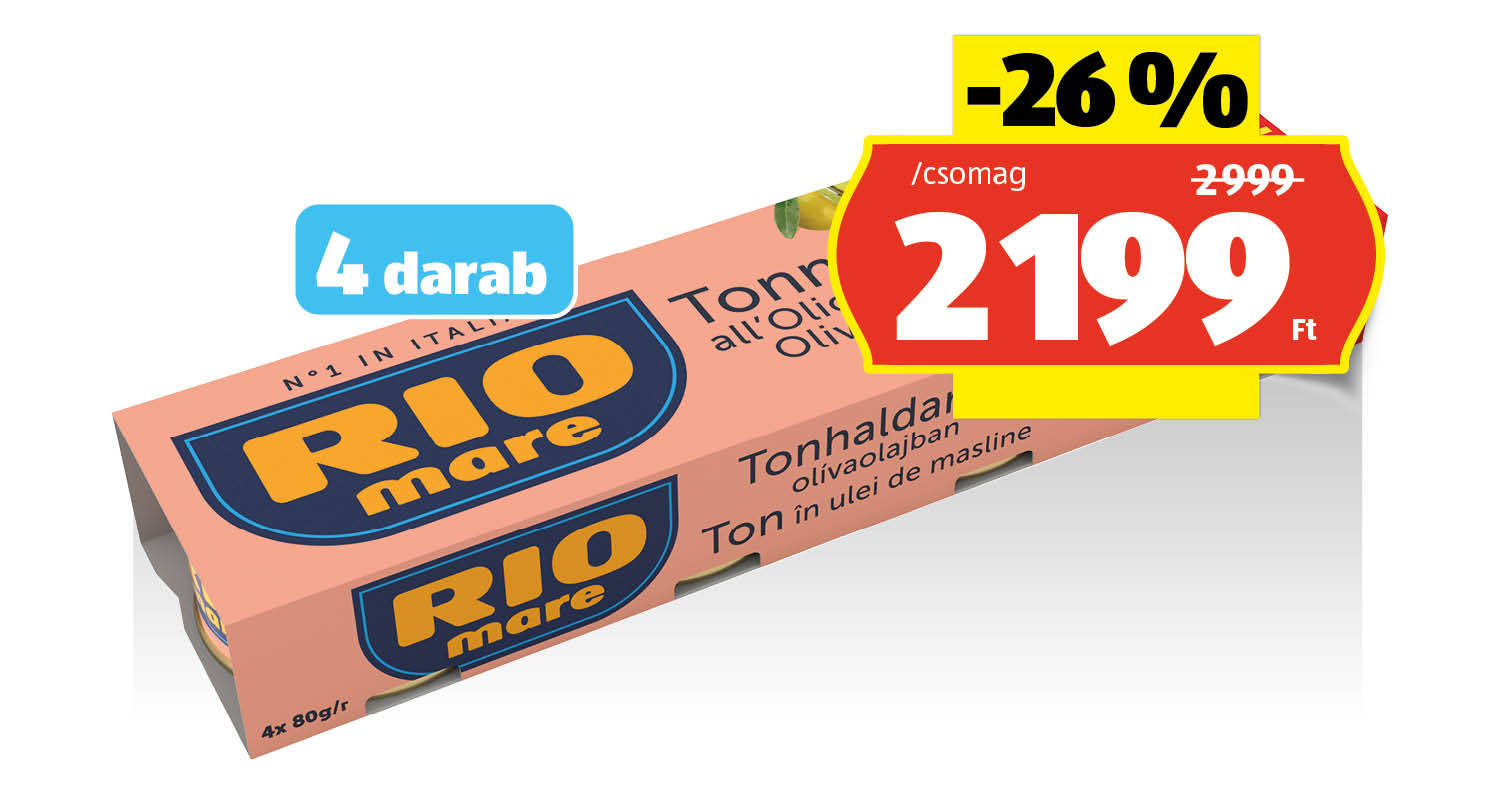 RIO MARE Tonhal olívaolajban, 4 x 80 g (4 x 52 g)/csomag