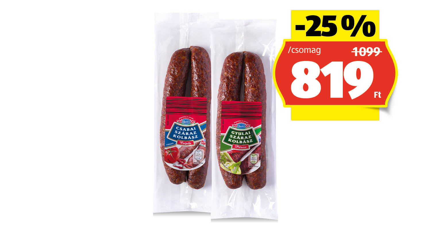 Szárazkolbász, 250 g/csomag