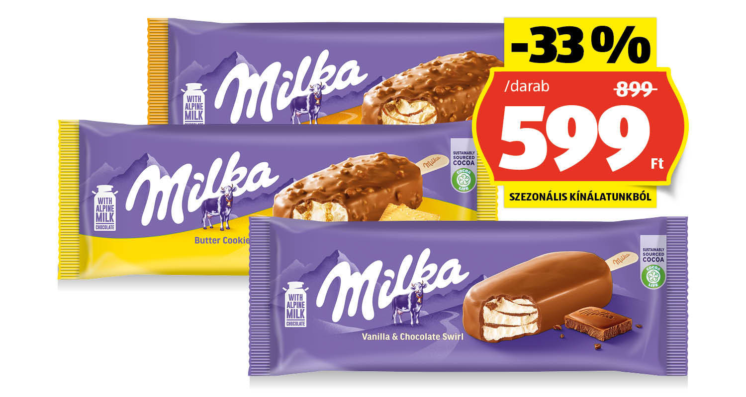 MILKA Pálcikás jégkrém, 90 ml/darab