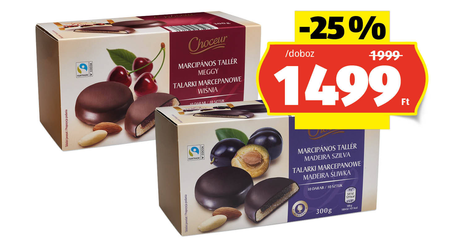 CHOCEUR Marcipántallér, 300 g/doboz