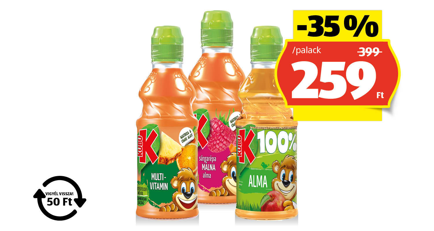 KUBU Gyümölcsital, 0,3 l/palack