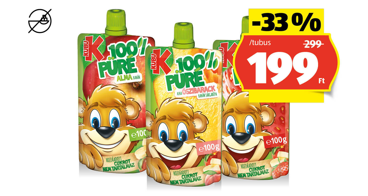 KUBU Gyümölcspüré, 100 g/tubus