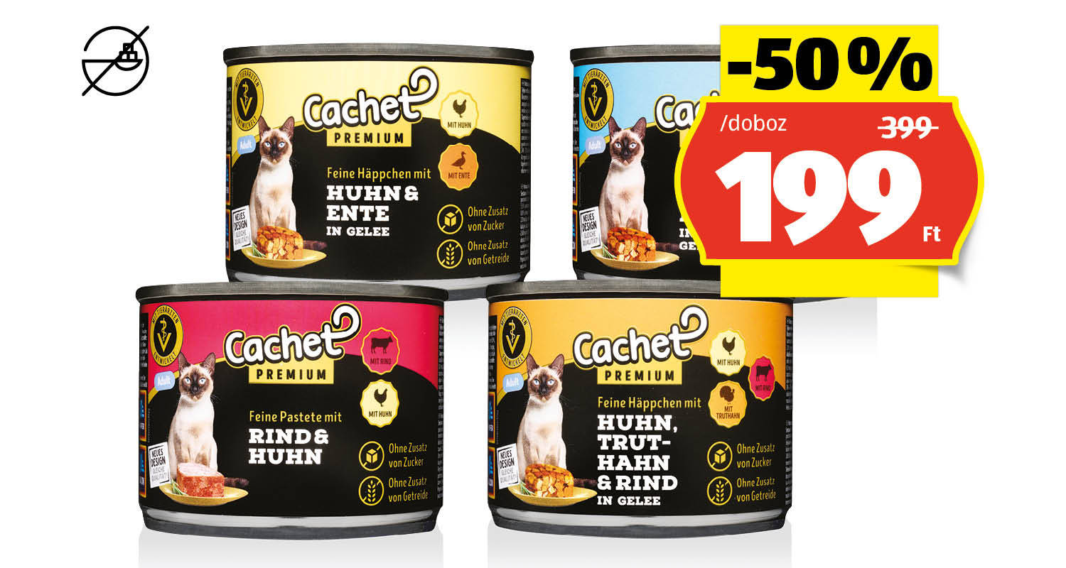 CACHET PREMIUM Macskaeledel, 205 g/doboz