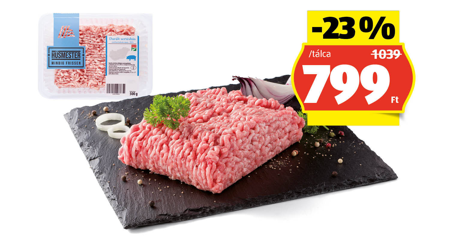 HÚSMESTER Friss darált sertéshús, 500 g/tálca