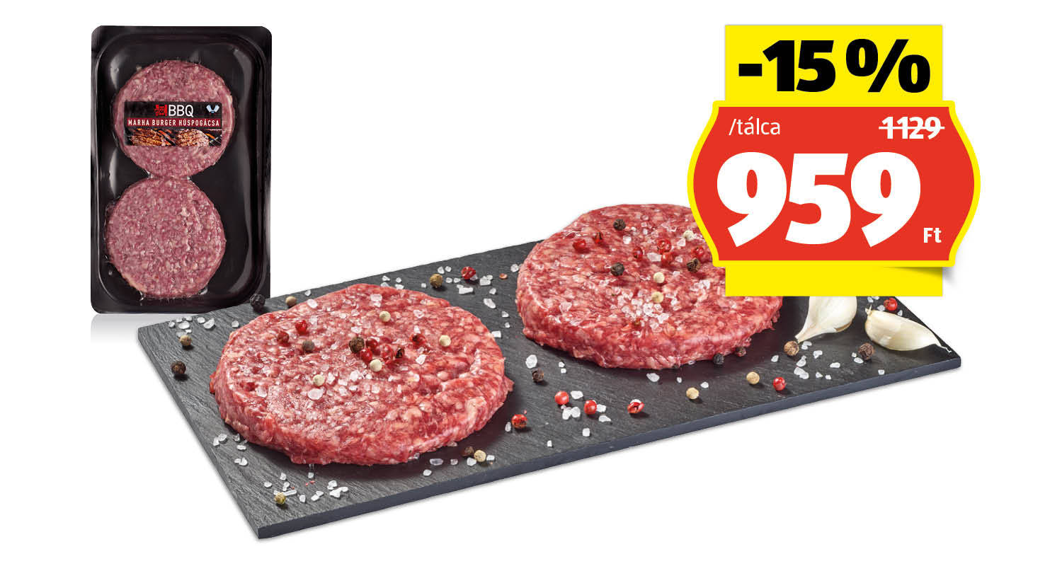 BBQ Friss grillburger, 200 g/tálca