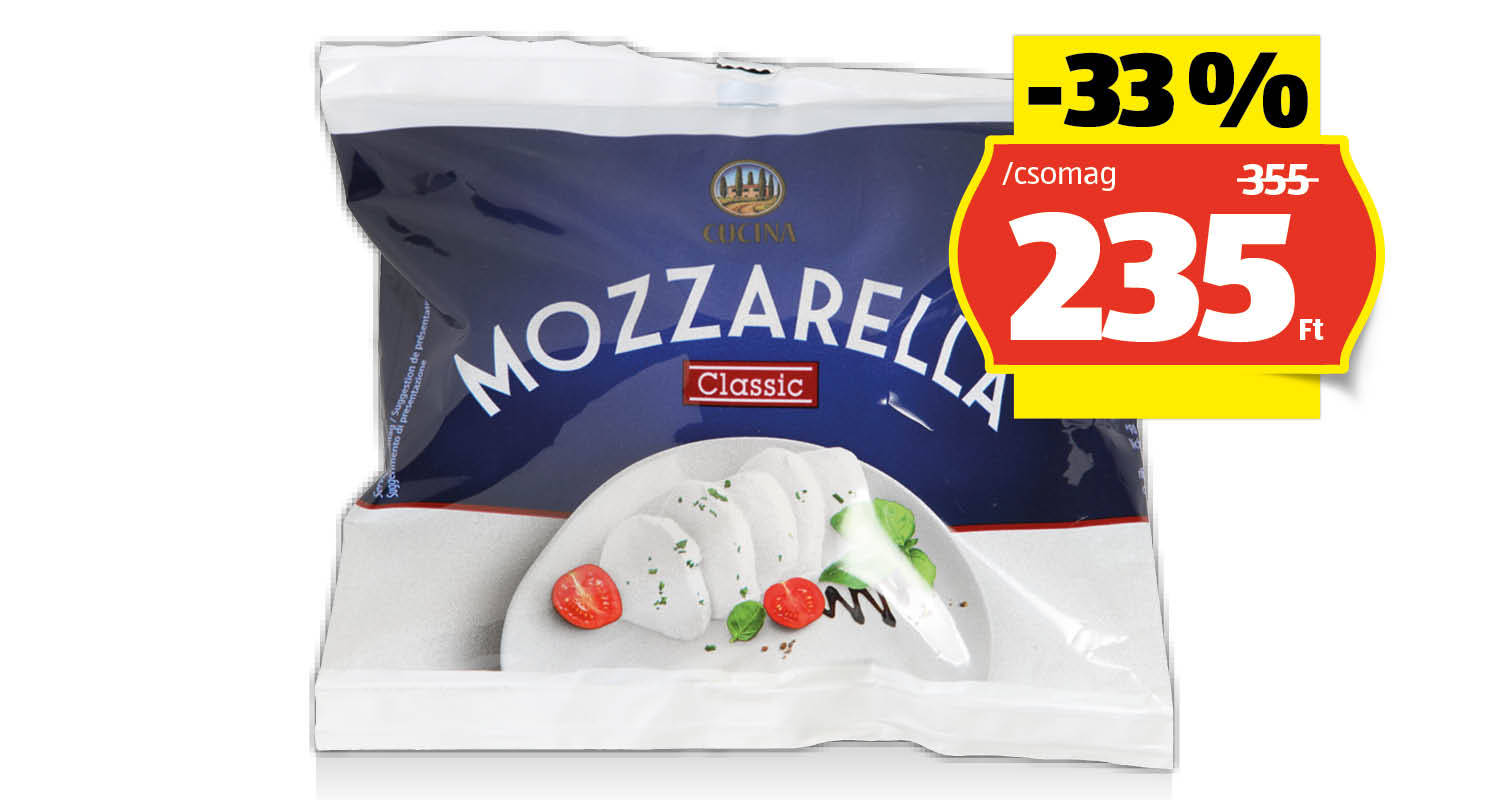 CUCINA Mozzarella, 125 g/csomag