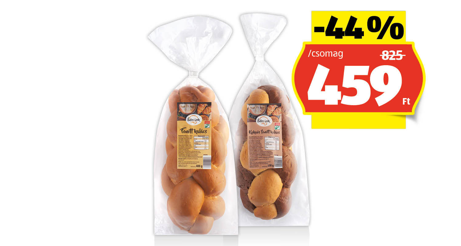 ÉDES ÍZEK Fonott kalács, 400 g vagy 350 g/csomag