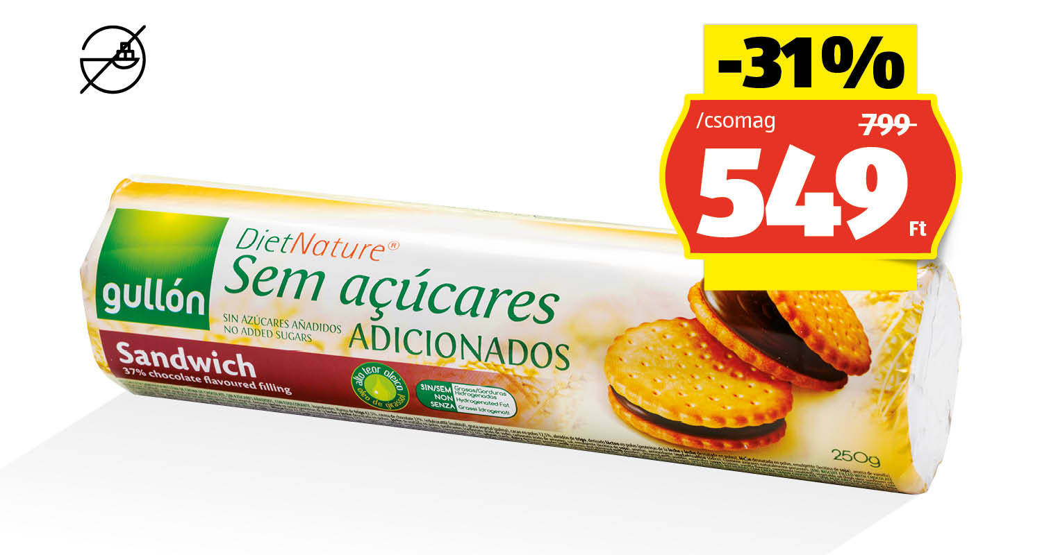 GULLON Szendvicskeksz, 250 g/csomag